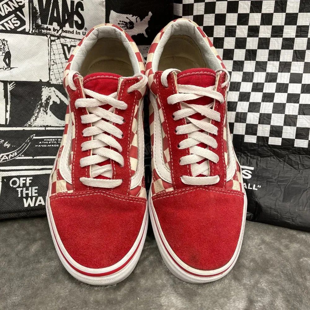 🛹VANS🛹 HP! RED CHECKERBOARD AND SUEDE SNEAKERS - Picture 7 of 7